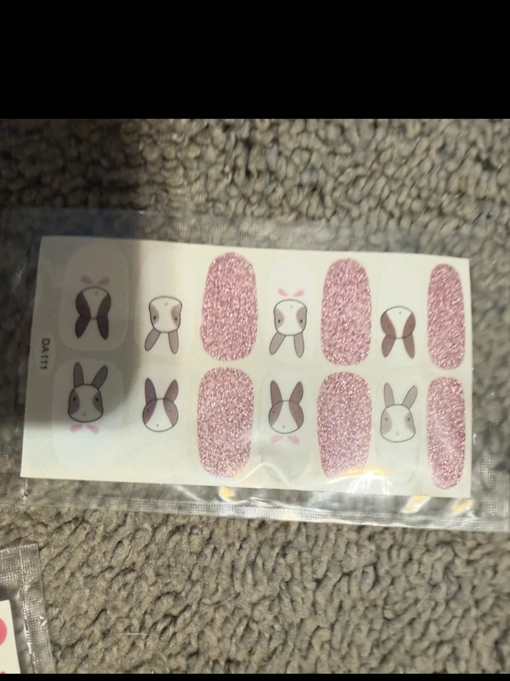 $2 Bunny Pink Nail Stickers wraps $2 WITH ANY $10 ORDER OR MORE